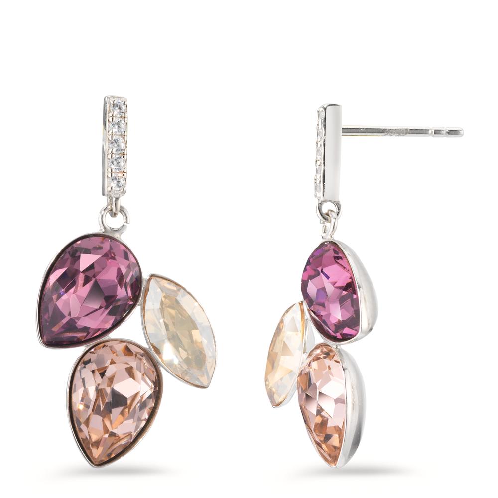 Pendant d'oreilles Argent Zircone 16 Pierres Rhodié-599223