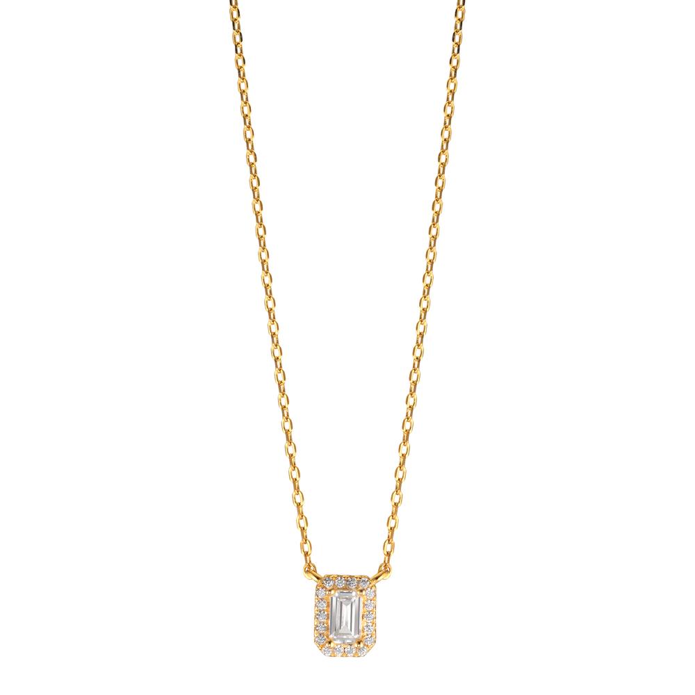 Collier Argent Zircone 19 Pierres jaune Plaqué or 40-45 cm-599233