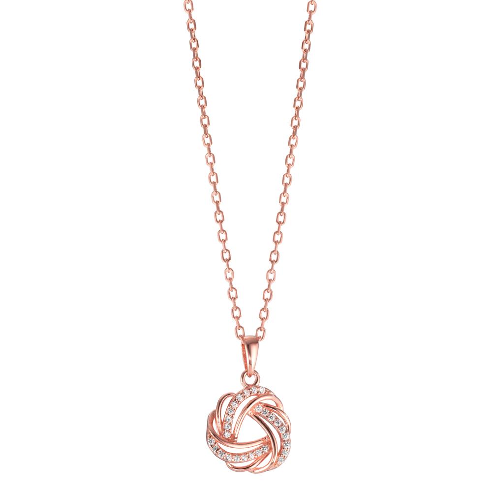 Collier Argent Zircone rosé Plaqué or 40-45 cm Ø12 mm-599244