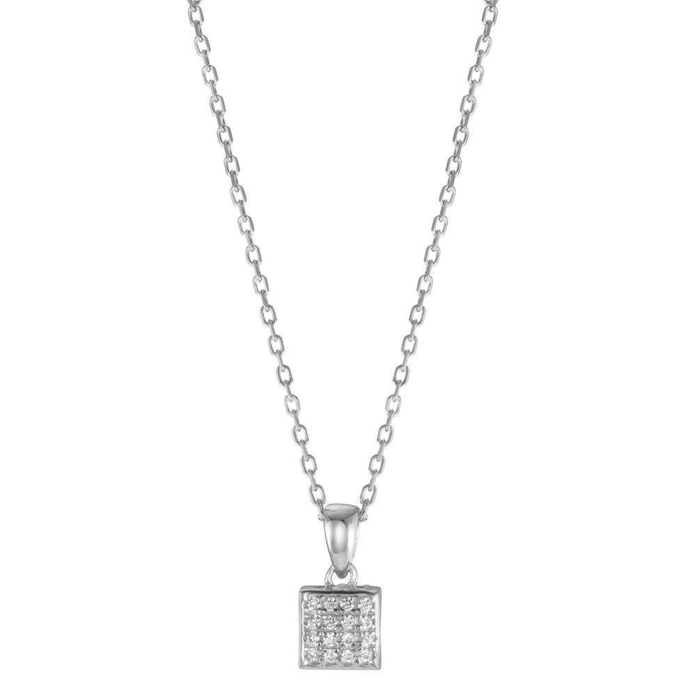 Collier Argent Zircone 16 Pierres Rhodié 40-45 cm-599252