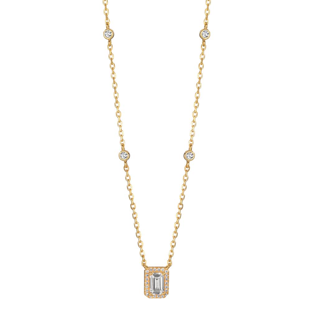 Collier Argent Zircone jaune Plaqué or 40-45 cm-599262