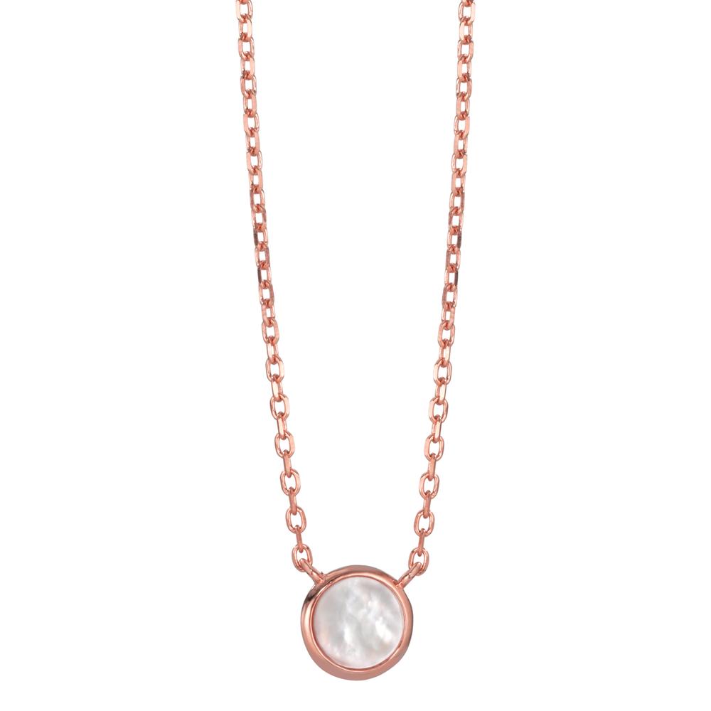 Collier Argent rosé Plaqué or nacre blanc 40-45 cm Ø8 mm-599268