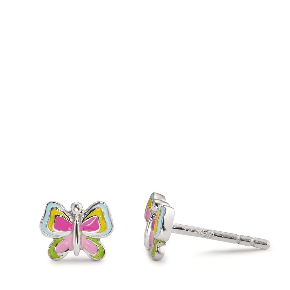 Clous d'oreilles Argent Rhodié Papillon Ø6 mm-599285