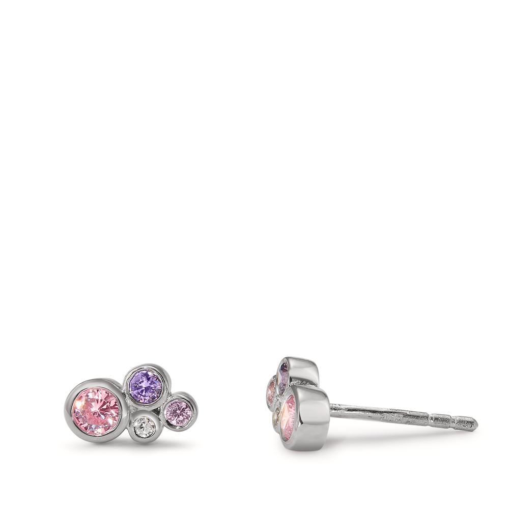Clous d'oreilles Argent Zircone 8 Pierres Rhodié-599295