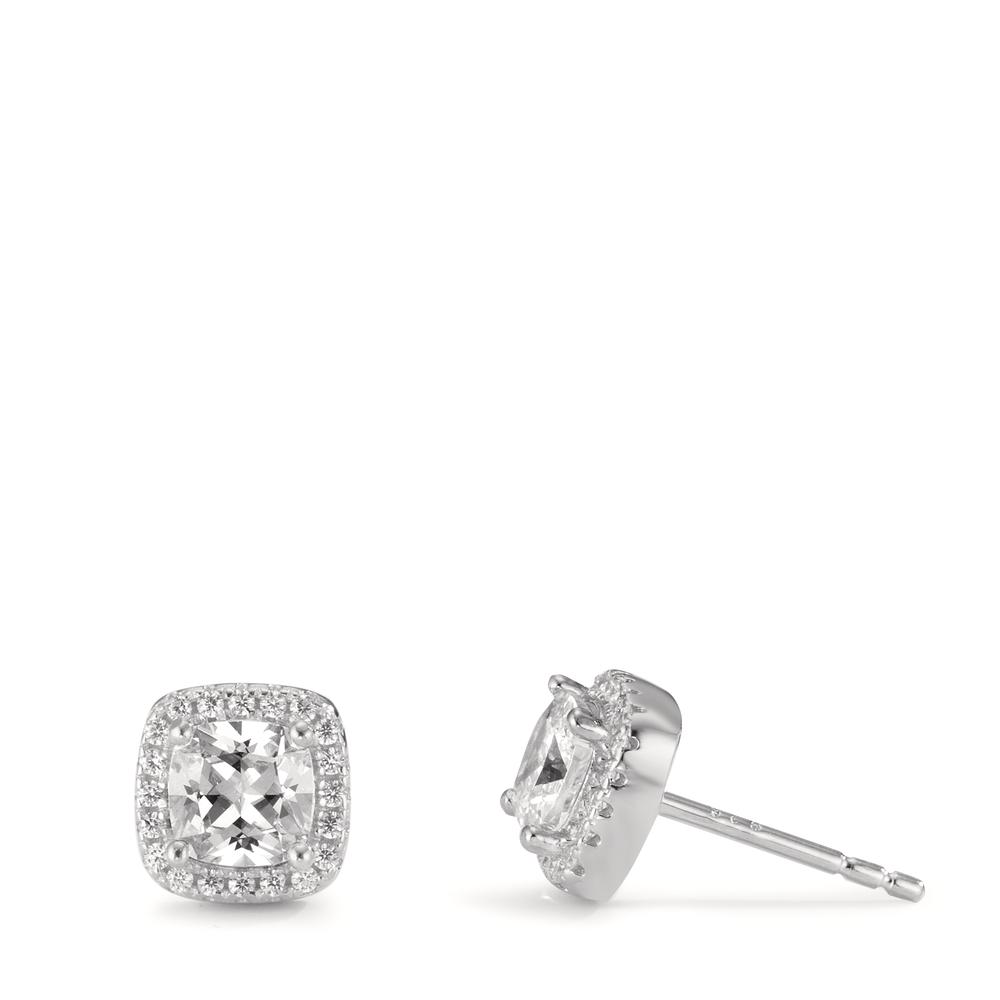 Clous d'oreilles Argent Zircone Rhodié Ø7.5 mm-599389
