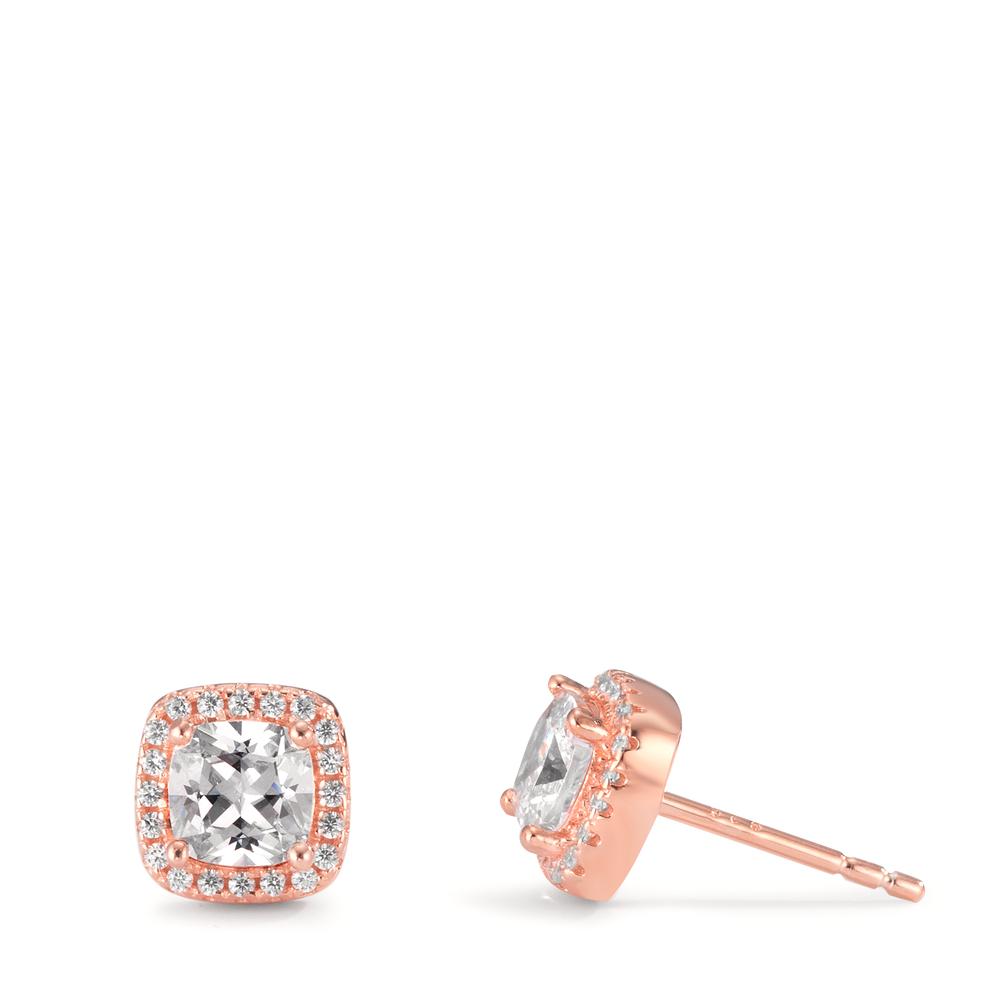 Clous d'oreilles Argent Zircone rosé Plaqué or Ø7.5 mm-599390
