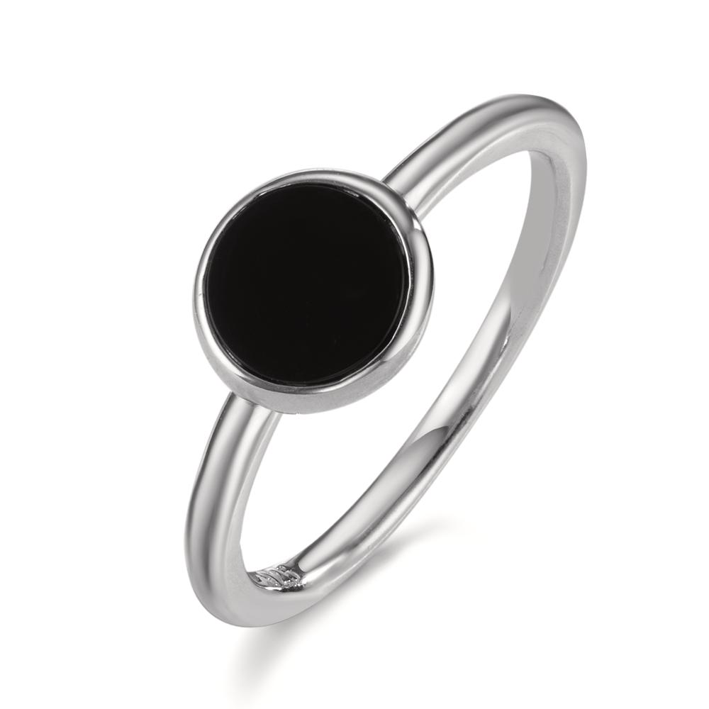 Bague Argent Onyx Rhodié Ø7.5 mm-599398