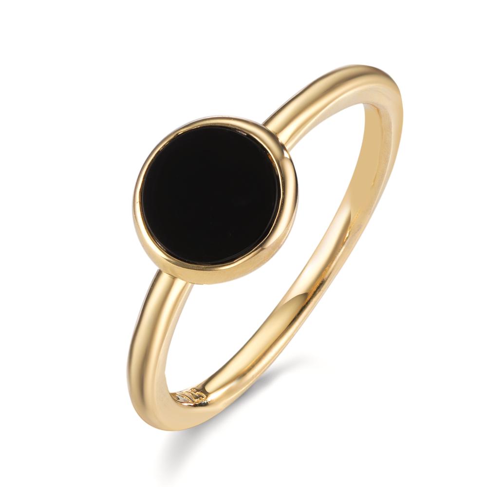 Bague Argent Onyx jaune Plaqué or Ø7.5 mm-599400