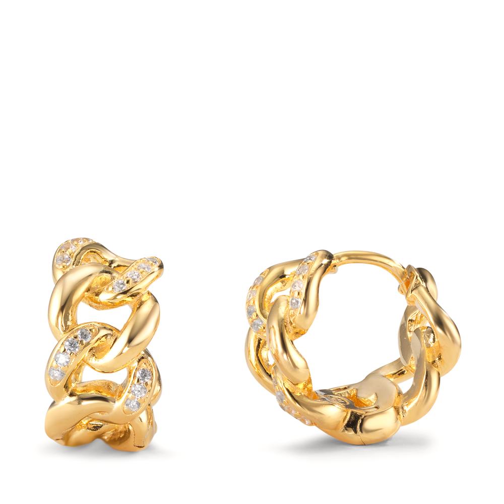 Créoles à charnières Argent Zircone jaune Plaqué or-599404