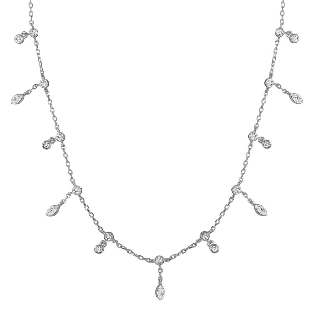 Collier Argent Zircone 30 Pierres Rhodié 37-44 cm-599408