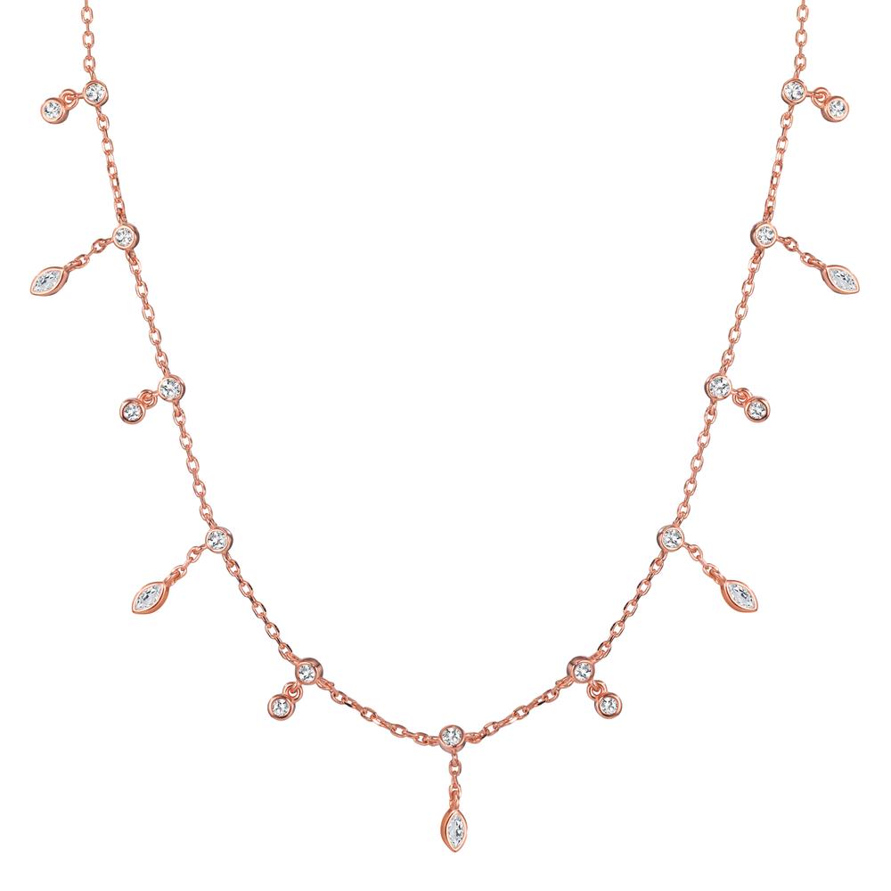 Collier Argent Zircone 30 Pierres rosé Plaqué or 37-44 cm-599409