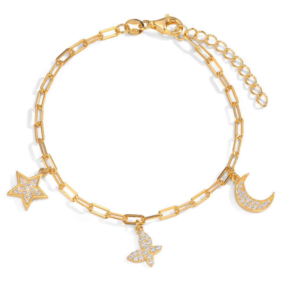 Bracelet Argent Zircone jaune Plaqué or 16-18.5 cm-599415