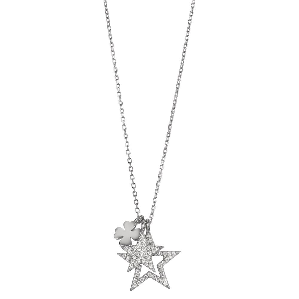 Collier Argent Zircone Rhodié 39-44 cm-599417