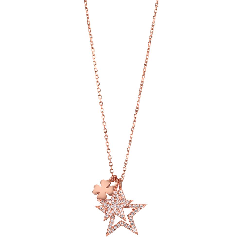 Collier Argent Zircone rosé Plaqué or 39-44 cm-599418