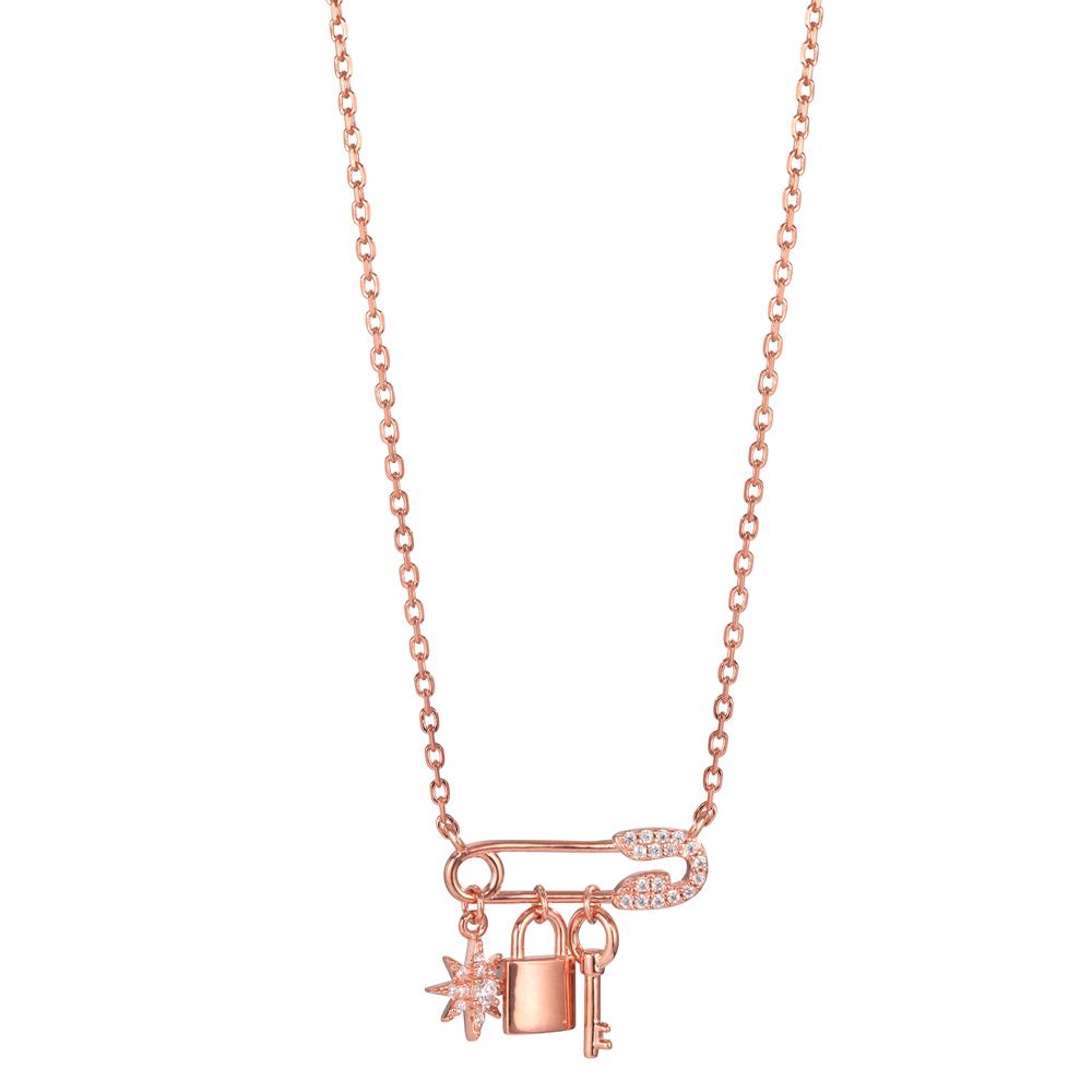 Collier Argent Zircone rosé Plaqué or 40-45 cm-599420