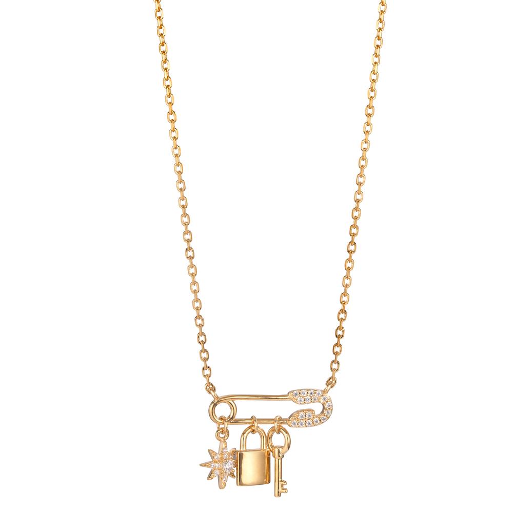 Collier Argent Zircone jaune Plaqué or 40-45 cm-599421