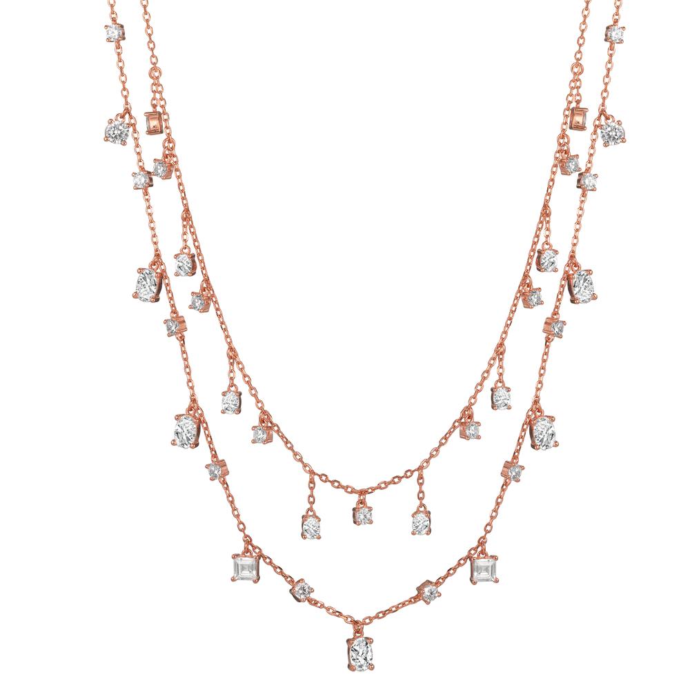Collier Argent Zircone rosé Plaqué or 39-44 cm-599423