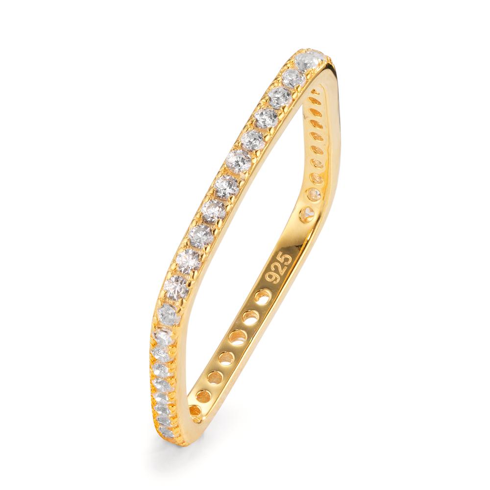 Bague Argent Zircone jaune Plaqué or-599432