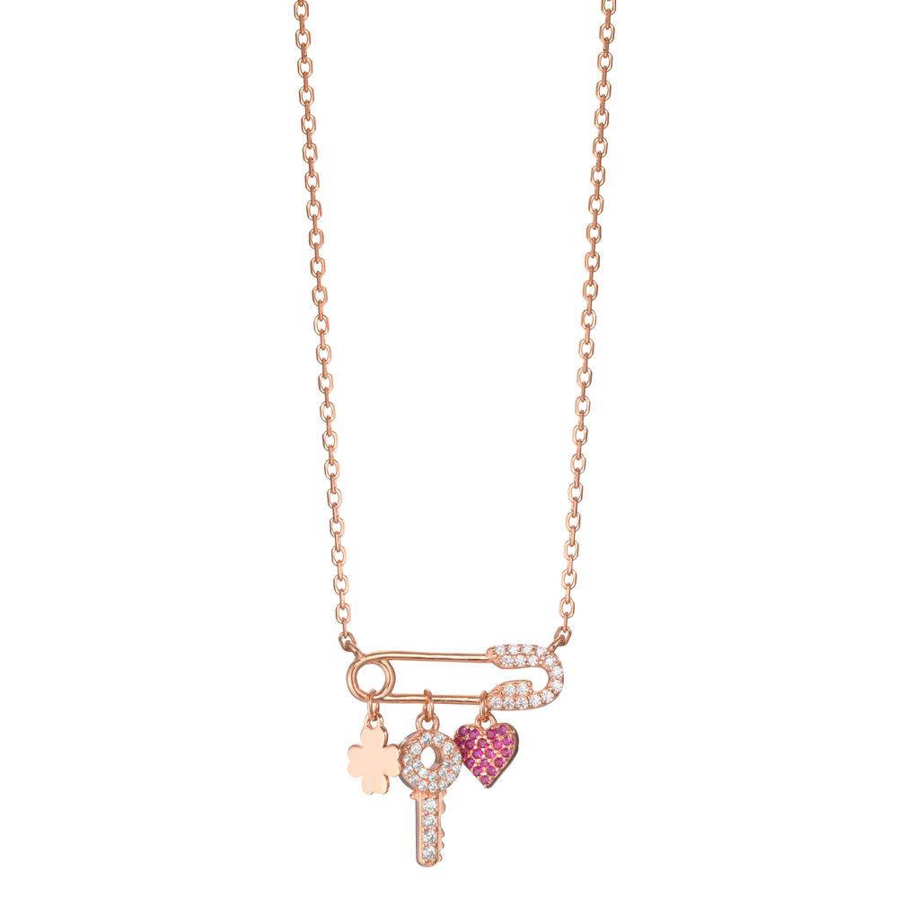 Collier Argent Zircone rosé Plaqué or 40-45 cm-599434