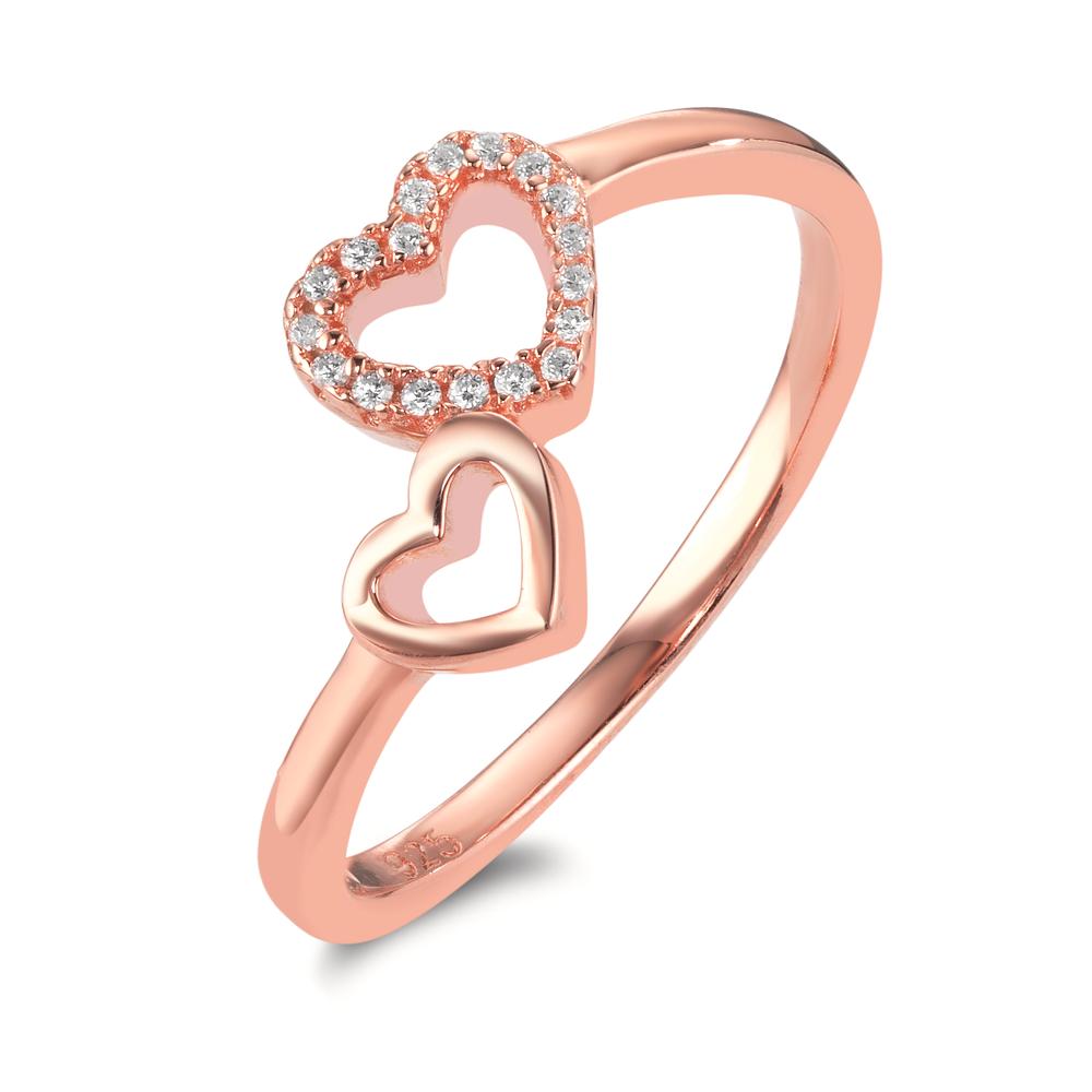 Bague Argent Zircone rosé Plaqué or Coeur-599435