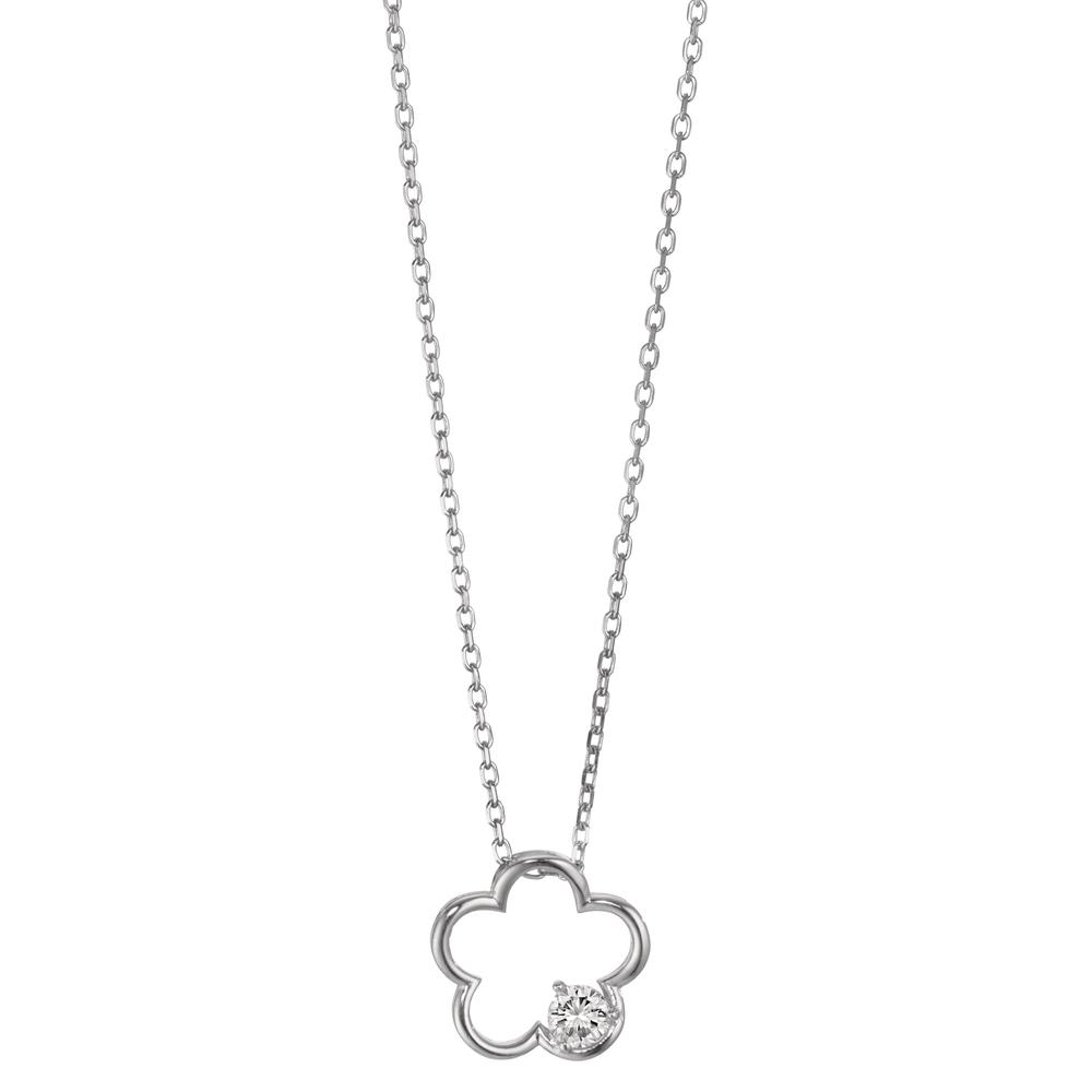 Collier Argent Zircone Rhodié Fleur 40-45 cm Ø14 mm-599438