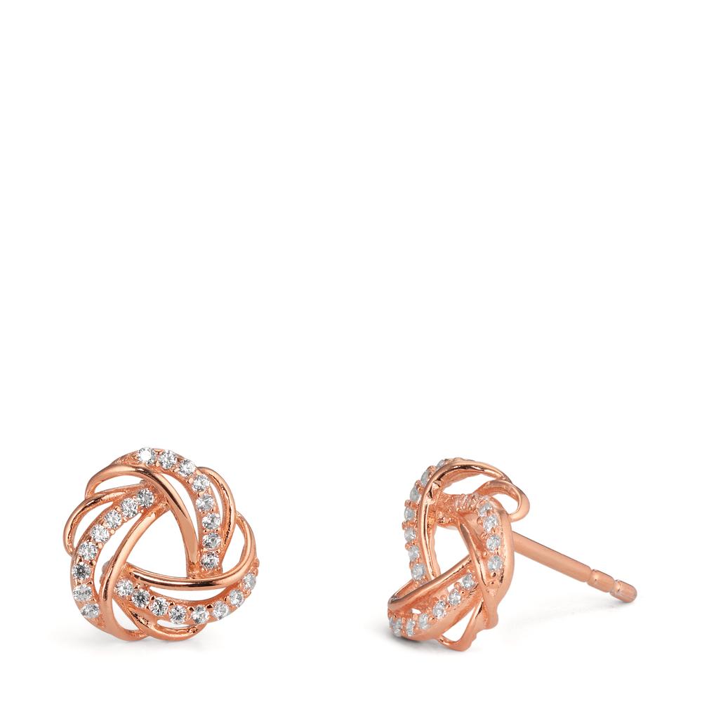 Clous d'oreilles Argent Zircone rosé Plaqué or Ø9.5 mm-599448