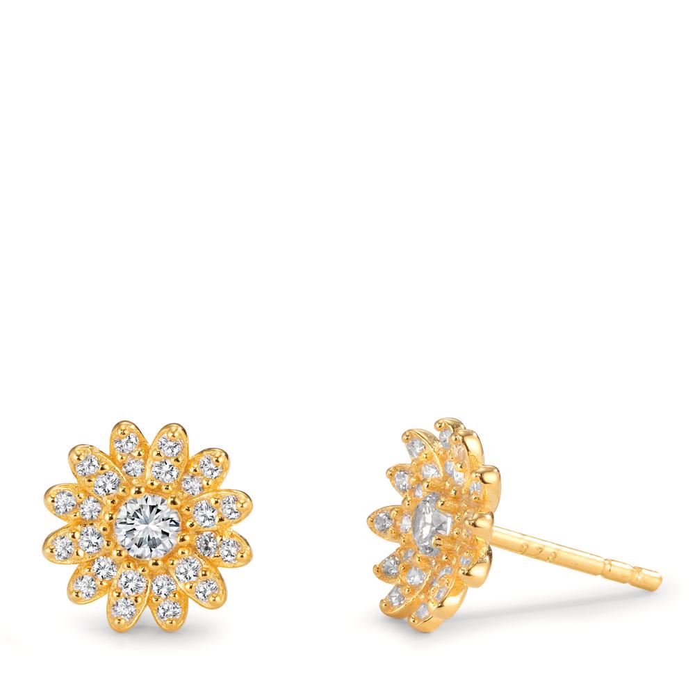 Clous d'oreilles Argent jaune Plaqué or Fleur Ø9 mm-599609