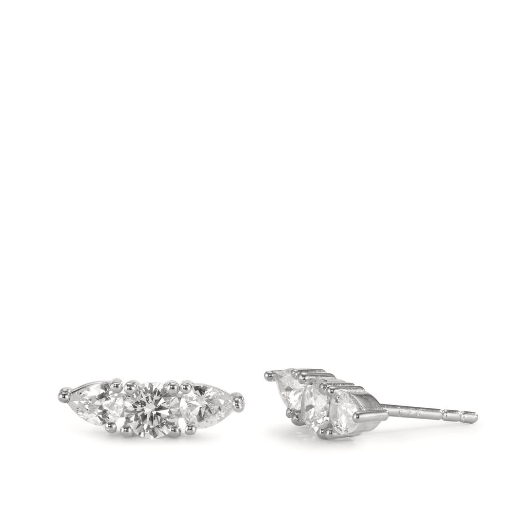Clous d'oreilles Argent Zircone 6 Pierres Rhodié-599613