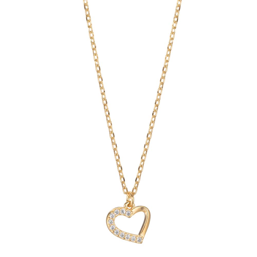 Collier Argent Zircone 11 Pierres jaune Plaqué or Coeur 40-45 cm Ø8.5 mm-599622