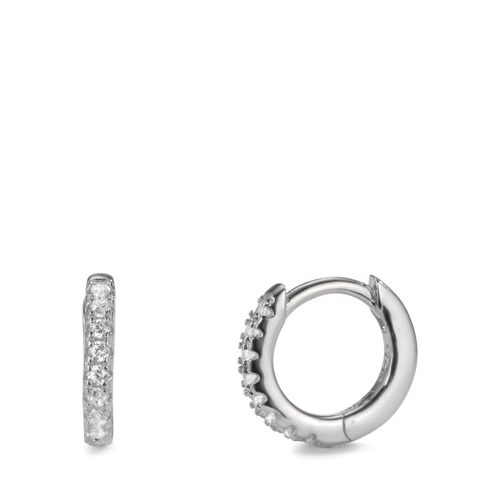 Créoles à charnières Argent Zircone 16 Pierres Rhodié-599651