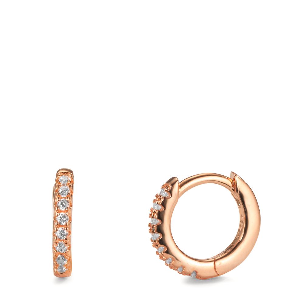 Créoles à charnières Argent Zircone 16 Pierres rosé Plaqué or-599652