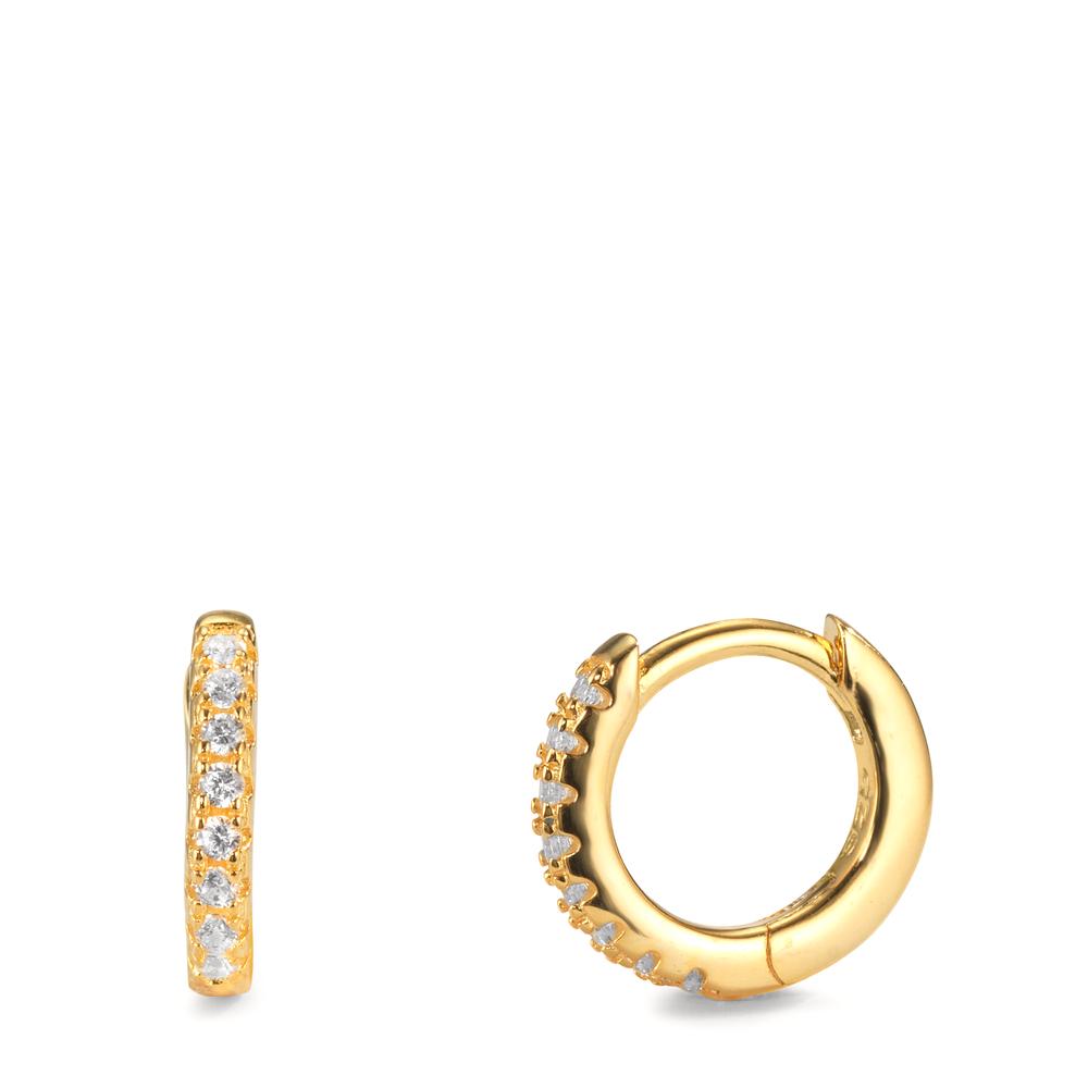 Créoles à charnières Argent Zircone 16 Pierres jaune Plaqué or-599653