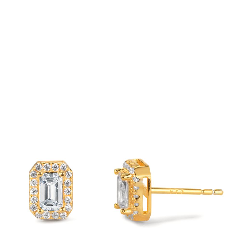 Clous d'oreilles Argent Zircone jaune Plaqué or-599654