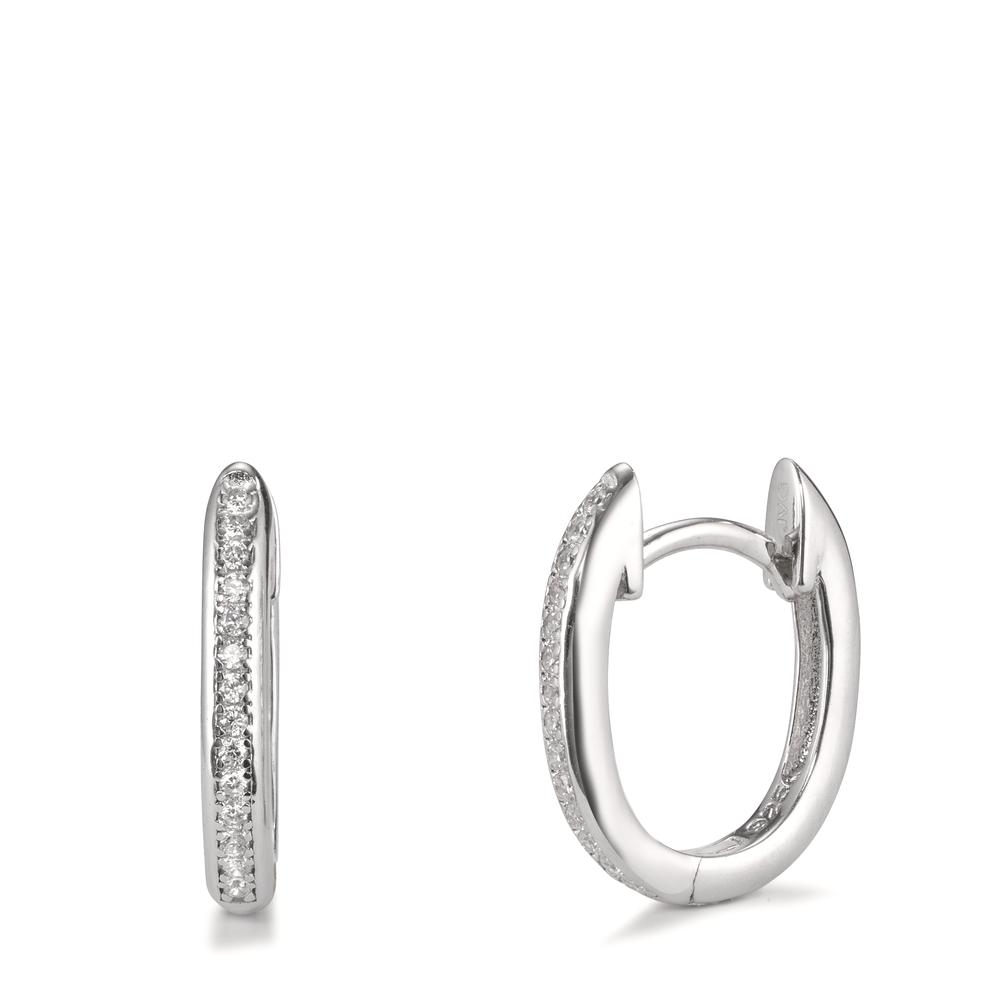 Créoles à charnières Argent Zircone 28 Pierres Rhodié-599664
