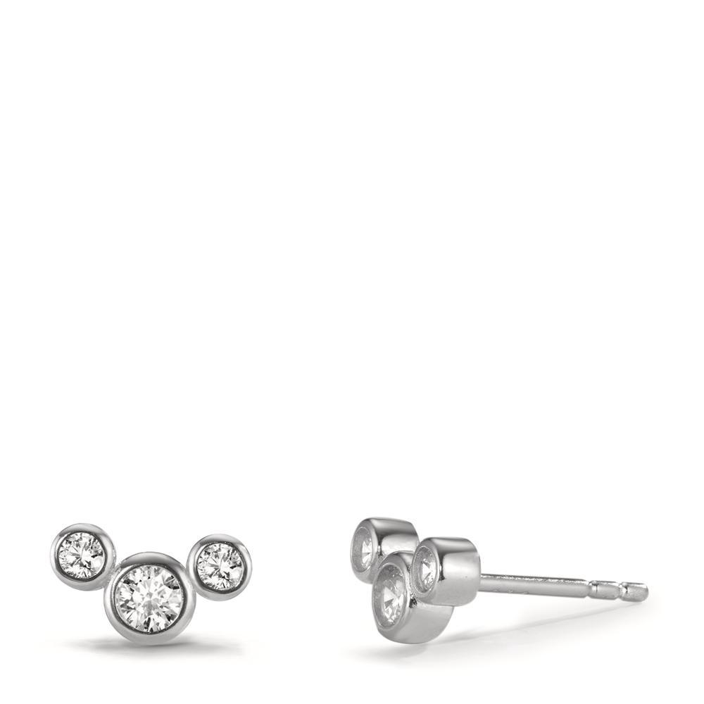 Clous d'oreilles Argent Zircone 6 Pierres Rhodié-599665