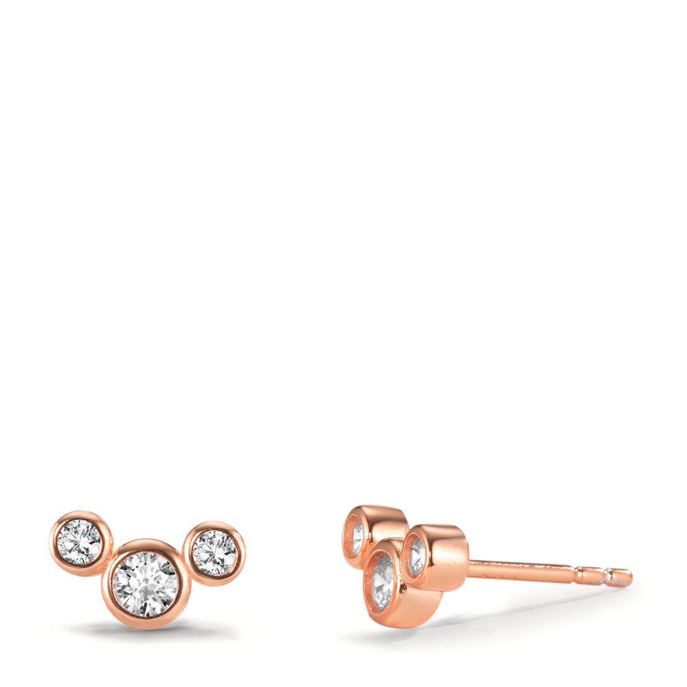 Clous d'oreilles Argent Zircone 6 Pierres rosé Plaqué or-599666