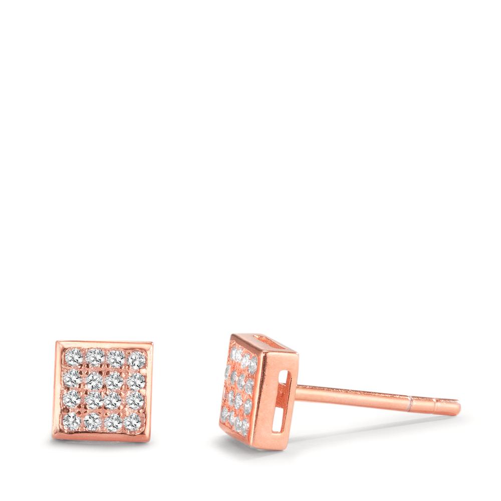 Clous d'oreilles Argent Zircone 16 Pierres rosé Plaqué or Ø5 mm-599675