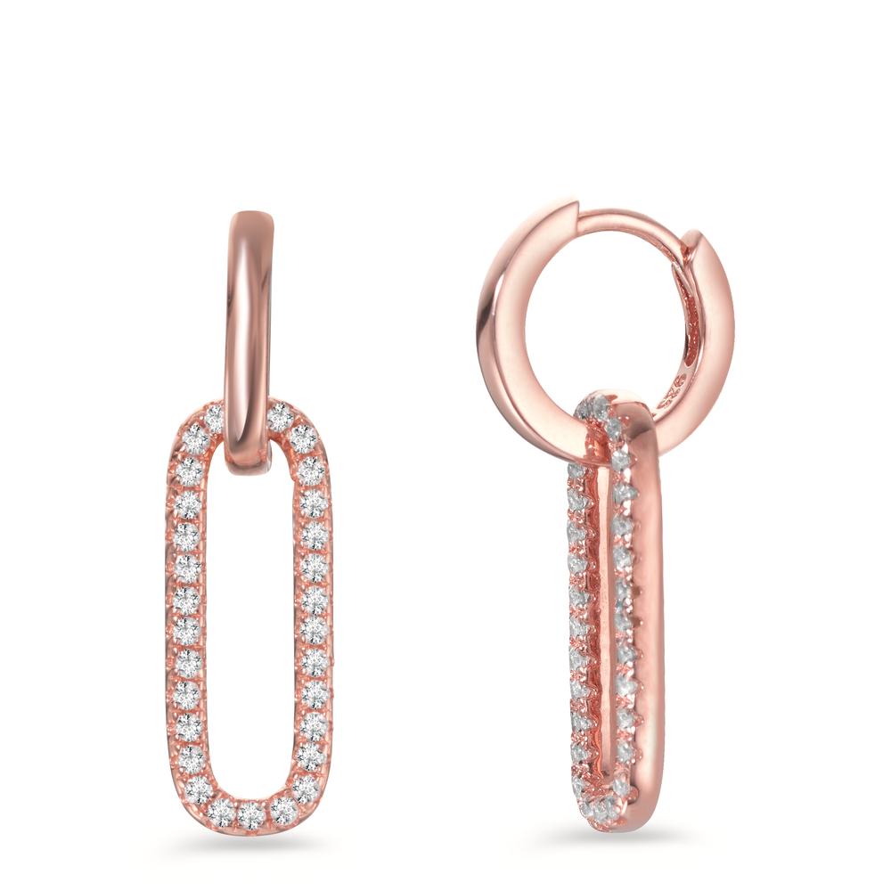 Créoles avec pendentif Argent Zircone rosé Plaqué or-599678