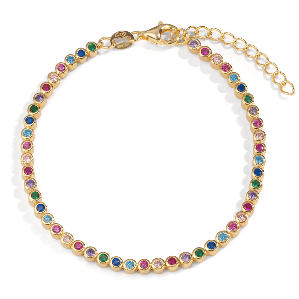 Bracelet Argent Zircone coloré, 49 Pierres jaune Plaqué or 16-19 cm-599680