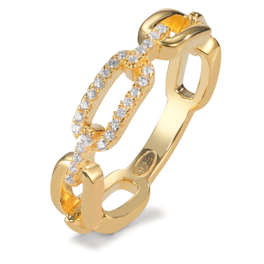 Bague Argent Zircone jaune Plaqué or-599689