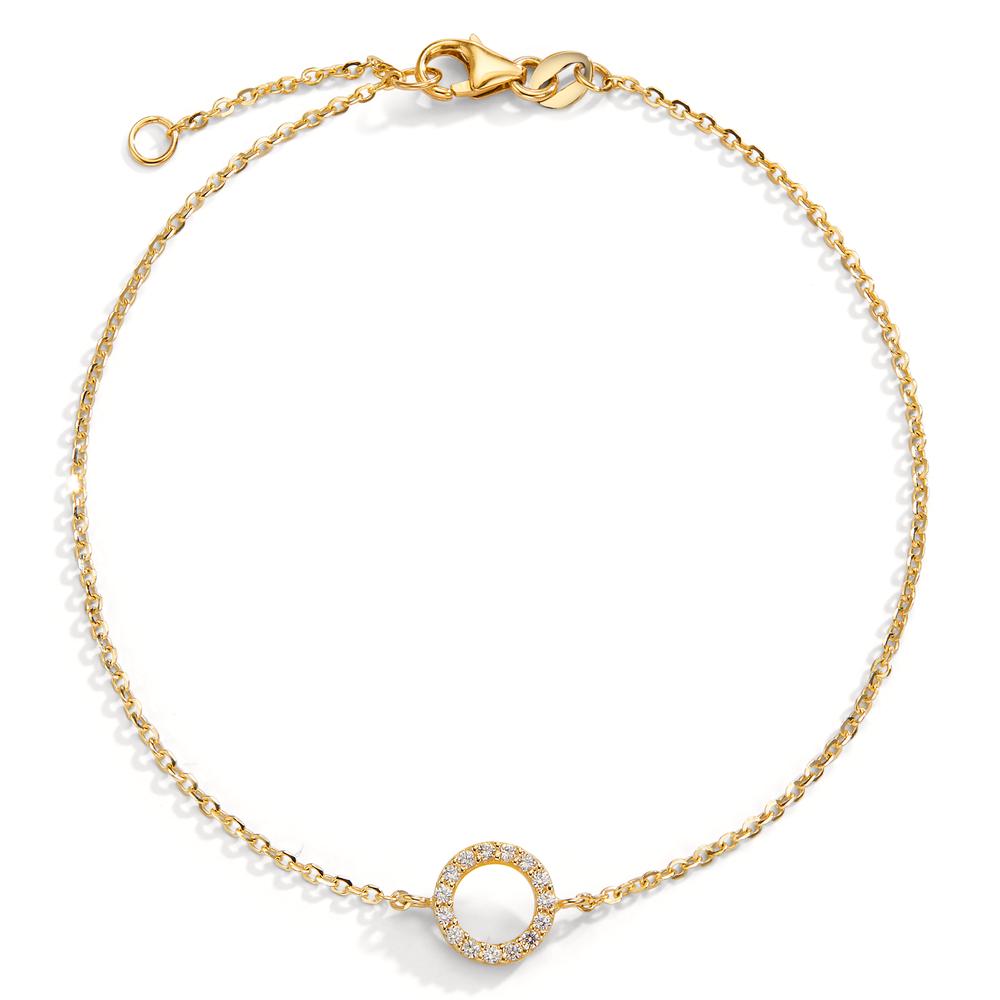 Bracelet Or jaune 14K Zircone 17-19 cm Ø7 mm-599830