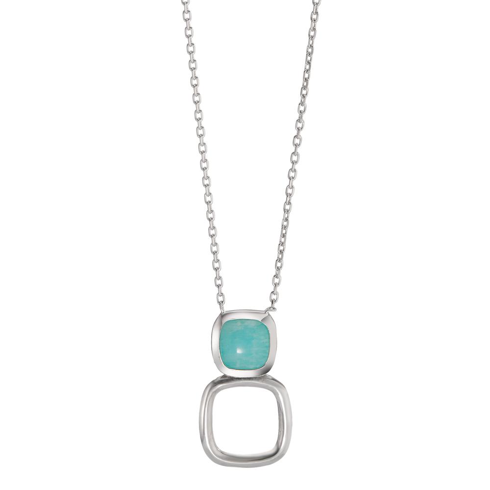 Collier Argent Amazonite turquoise Rhodié 40-45 cm-599887