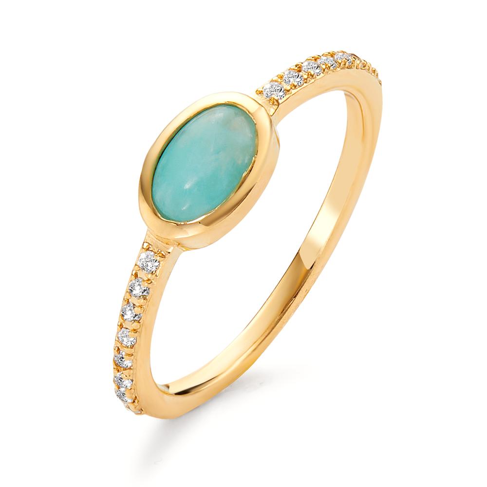 Bague Bronze Amazonite turquoise, 17 Pierres Plaqué or-599895