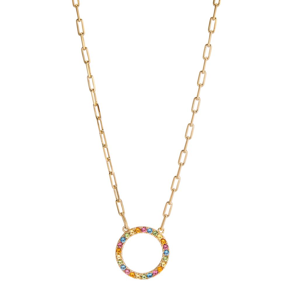 Collier Bronze Zircone coloré Plaqué or 40-45 cm Ø15 mm-599899
