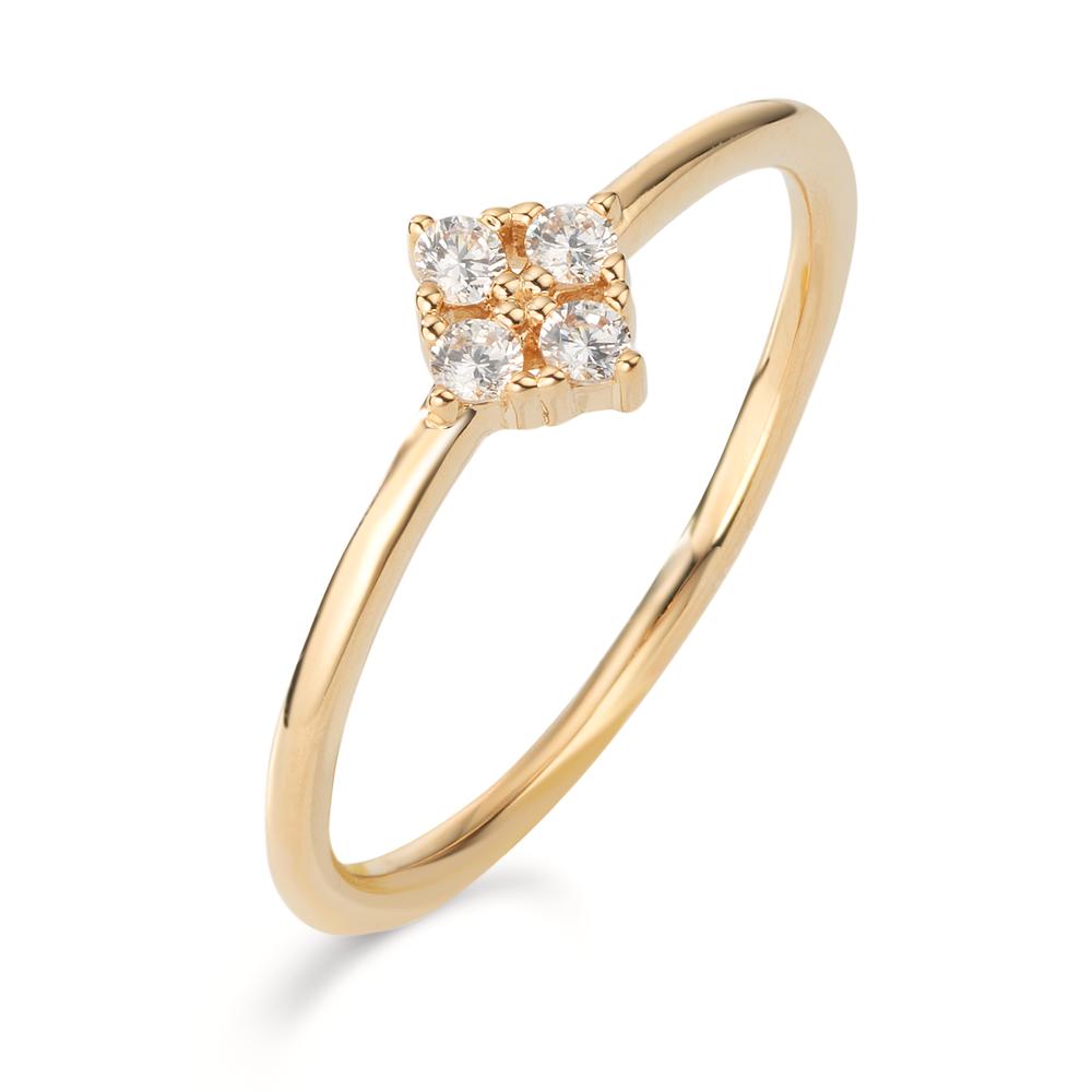 Bague Bronze Zircone 4 Pierres Plaqués or 5 microns-599901