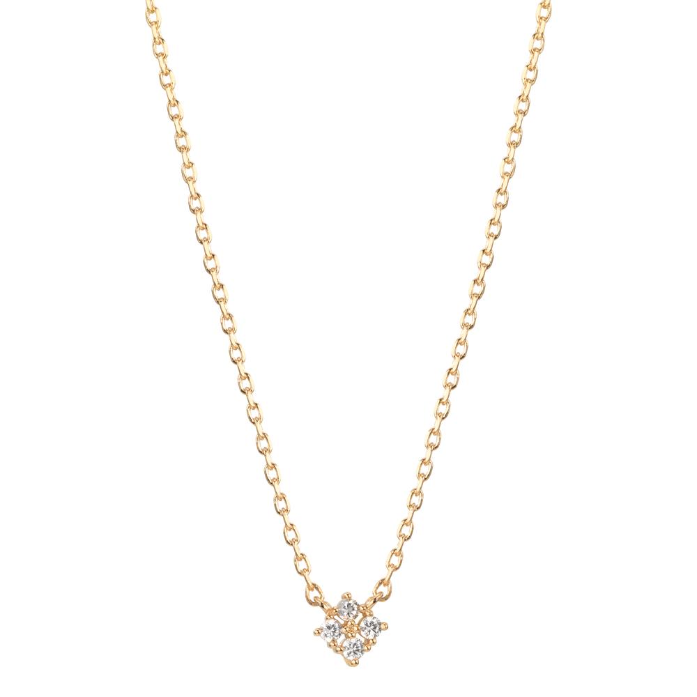 Collier Bronze Zircone 4 Pierres plaqués or 3 microns 40-45 cm-599904
