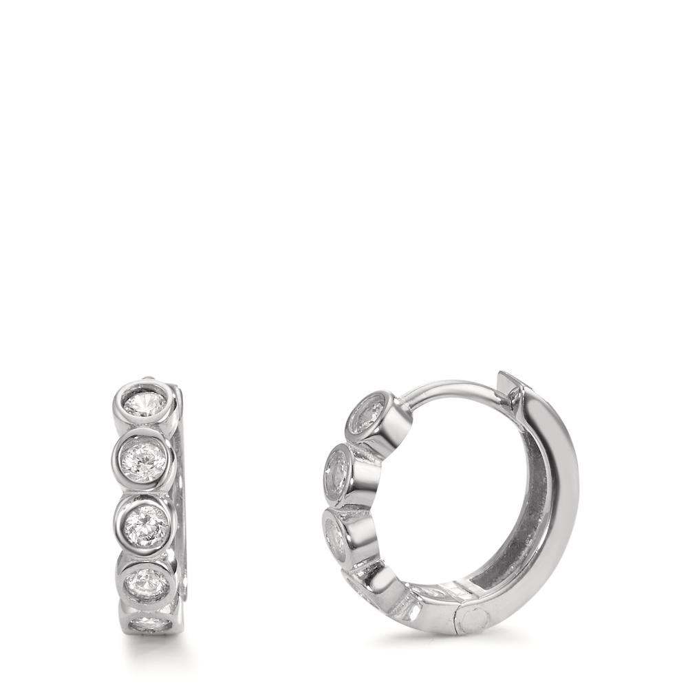 Créoles à charnières Argent Zircone 10 Pierres Rhodié-599955