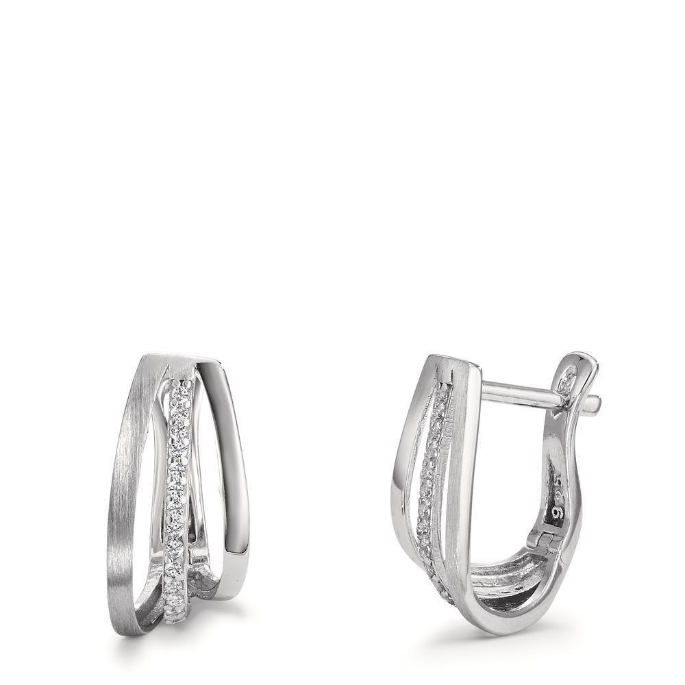 Créoles à charnières Argent Zircone 34 Pierres Rhodié-599960