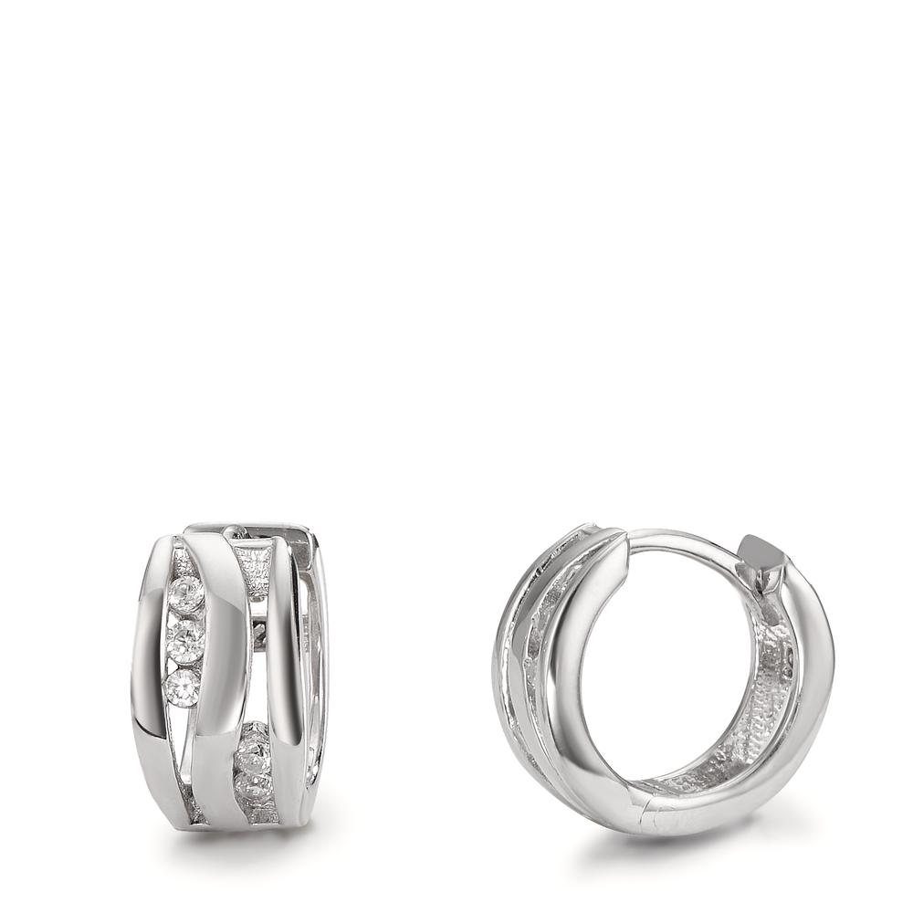 Créoles à charnières Argent Zircone 10 Pierres Rhodié-599961