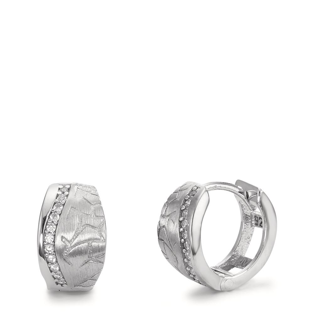 Créoles à charnières Argent Zircone 22 Pierres Rhodié-599962